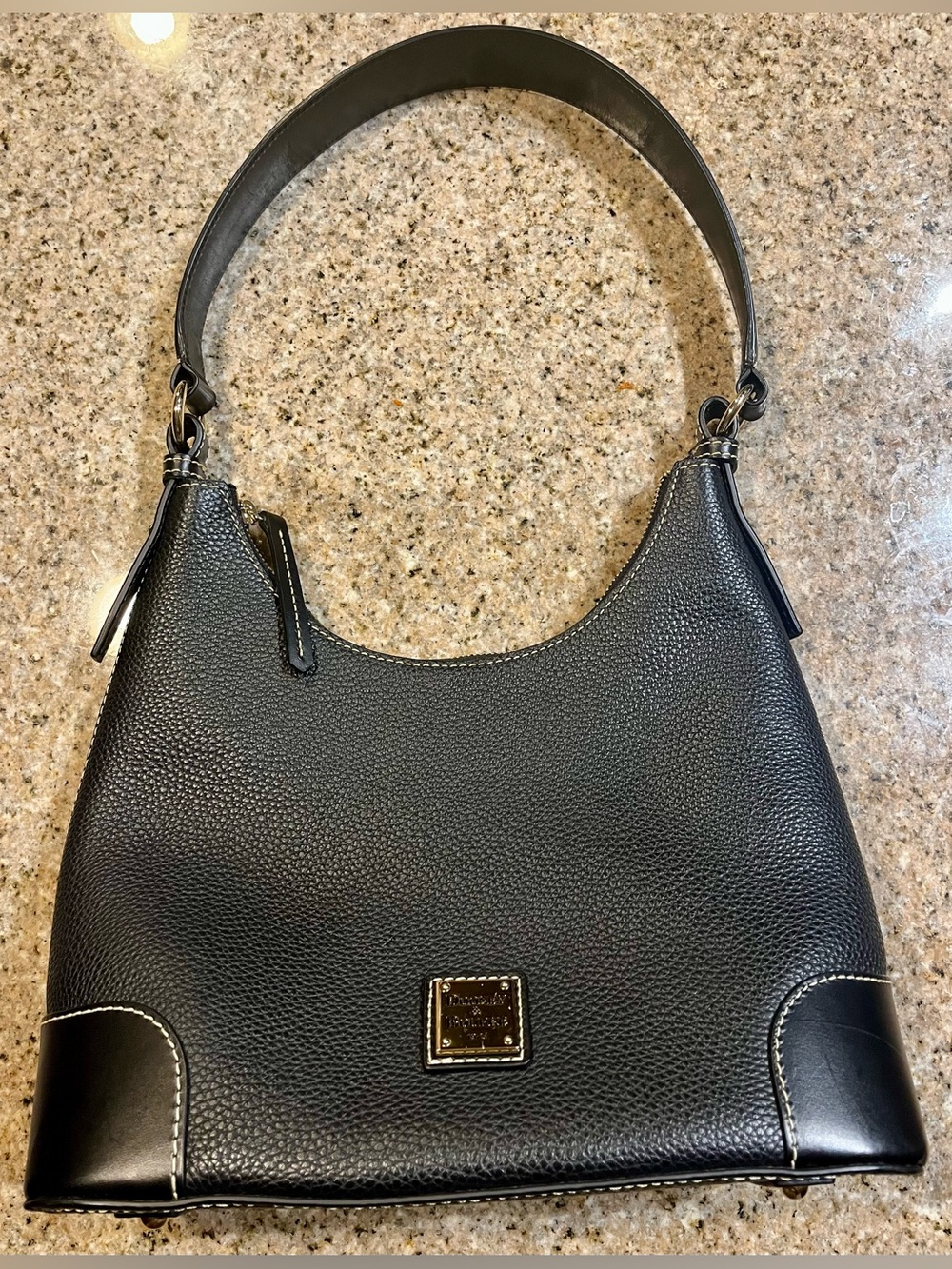 Dooney & Bourke Black Pebble Grain Small Hobo